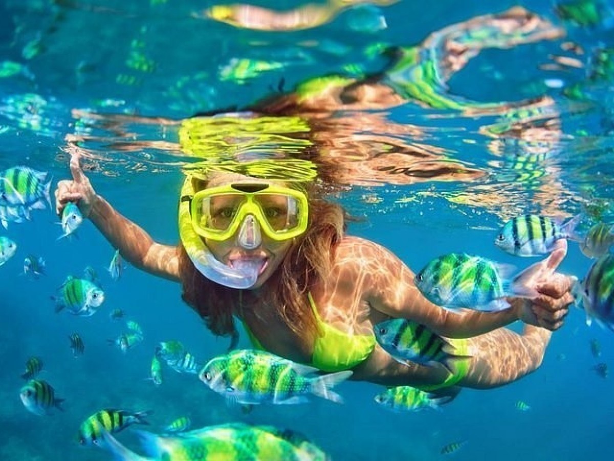 a person swimming in water